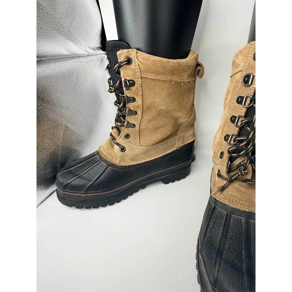 Rocky Mens Thinsulate Insulation Tan Suede Black Rubber Duck Snow‎ Boots Size 8
